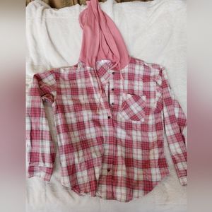 Hooded flannel shirt